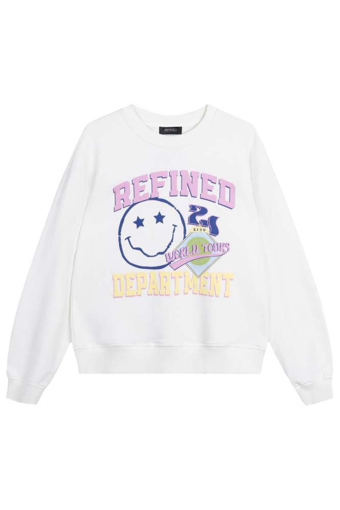 Refined Department witte dames sweater | Vooraanzicht