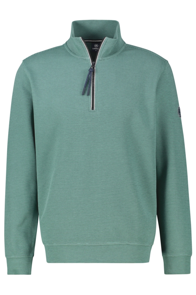 Lerros groene heren sweater | Vooraanzicht