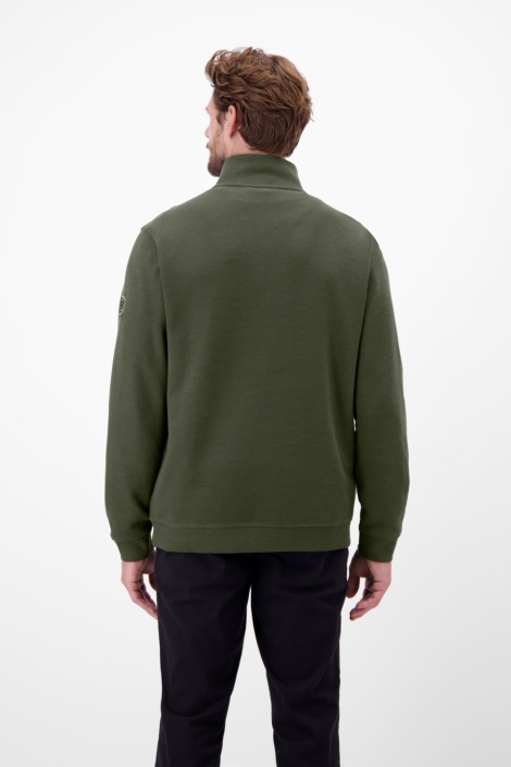 Lerros groene heren sweater | Model achteraanzicht