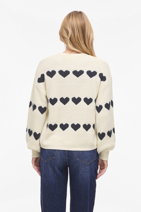 Vila beige dames trui | Model achteraanzicht