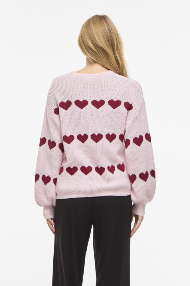 Vila roze dames trui | Model achteraanzicht