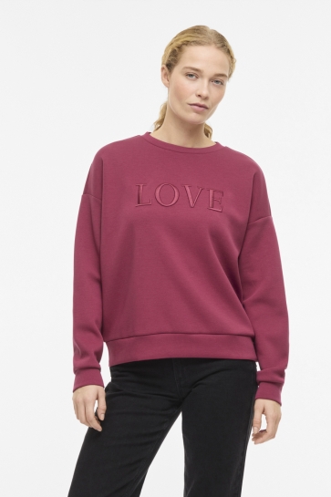 Vila Trui VIREFLECT LOVE O-NECK L/S TOP 14113268 Anemone