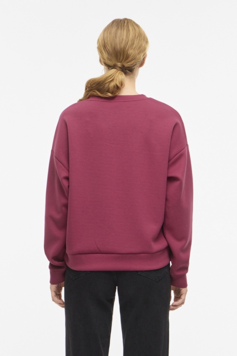 Vila bordeaux dames sweater | Model achteraanzicht