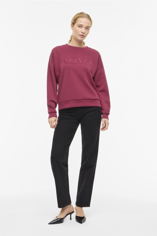 Vila bordeaux dames sweater | Model