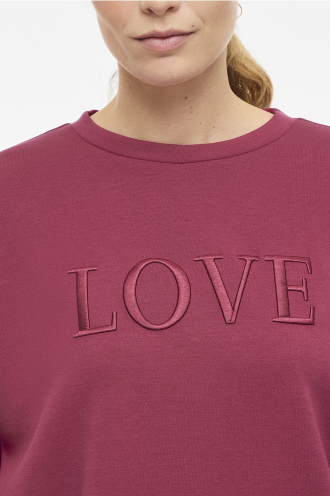 Vila bordeaux dames sweater | Close up