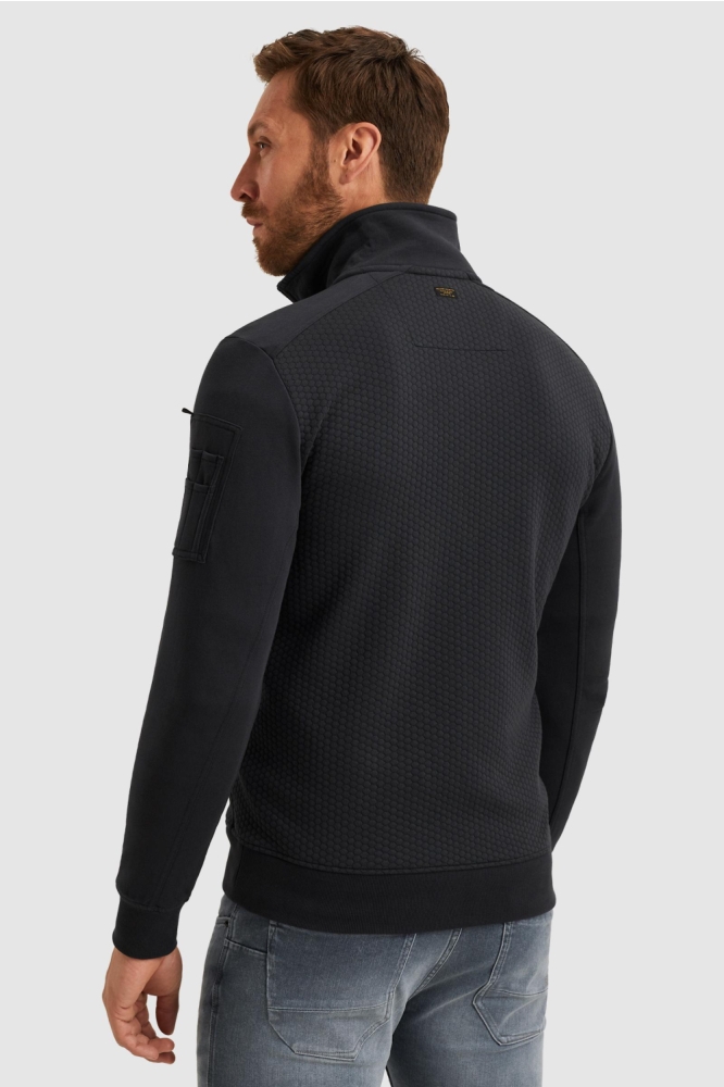 PME legend blauwe heren vest | Model achteraanzicht