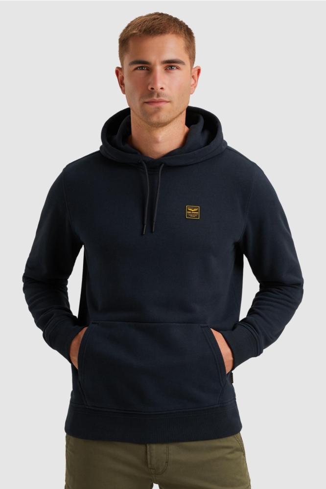 PME legend blauwe heren sweater | Model vooraanzicht