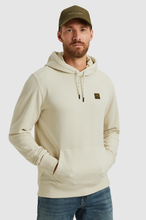 PME legend beige heren sweater | Model vooraanzicht