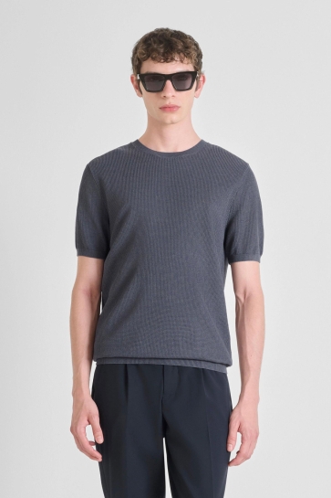 Antony Morato KNITWEAR T SHIRT MMSW01532 YA500091 7140 DARK AVIO