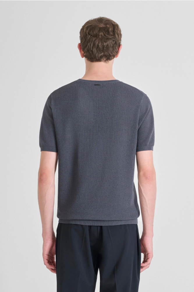 Antony Morato blauwe heren t-shirt | Model achteraanzicht