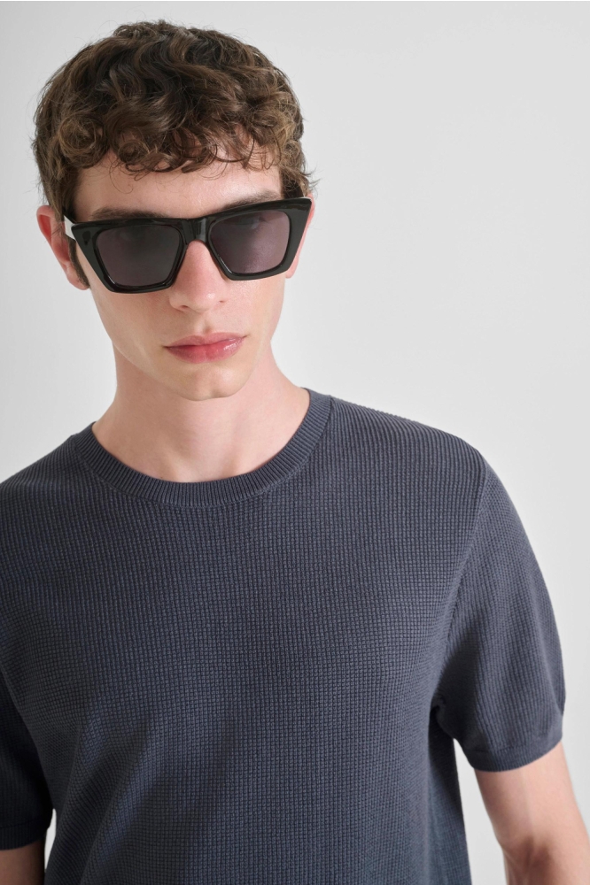 Antony Morato blauwe heren t-shirt | Close up