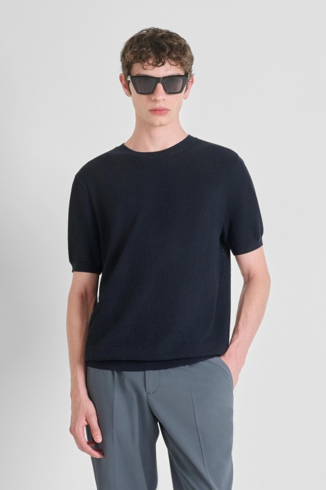 Antony Morato blauwe heren t-shirt | Model vooraanzicht