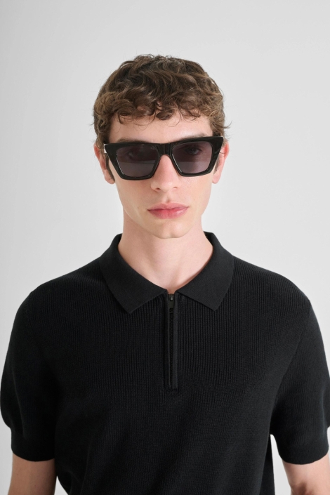 Antony Morato zwarte heren polo | Close up