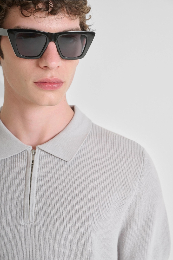 Antony Morato grijze heren polo | Close up
