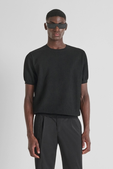 Antony Morato T-shirt KNITWEAR T SHIRT MMSW01532 YA500091 9000 BLACK