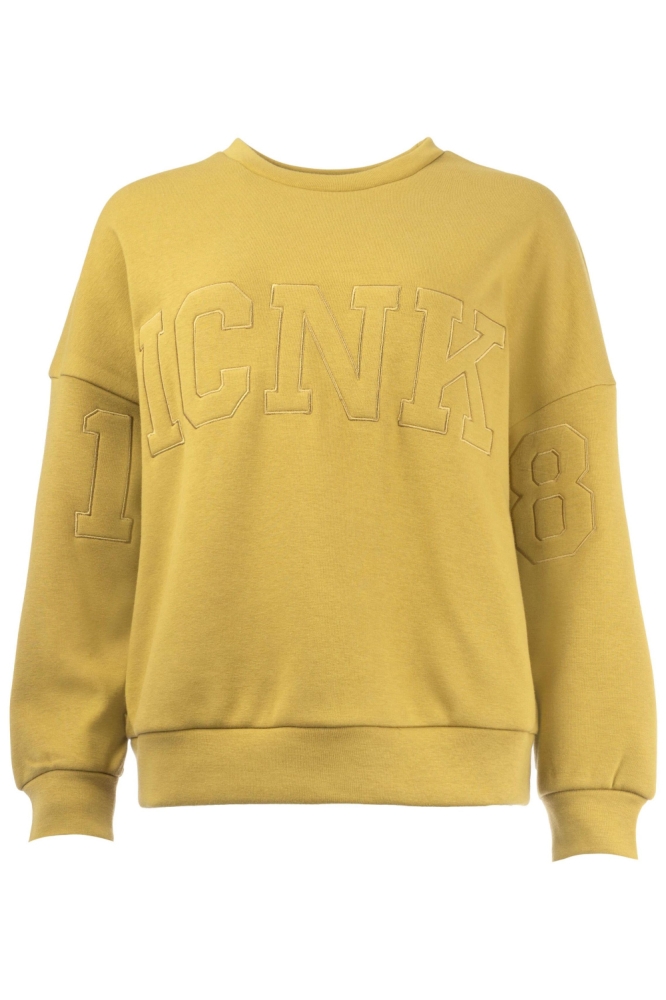 I-coni-K gele dames sweater | Vooraanzicht