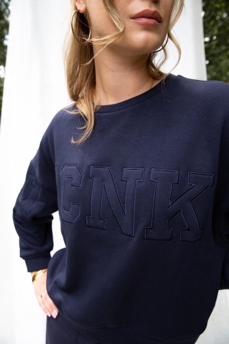I-coni-K blauwe dames sweater | Close up