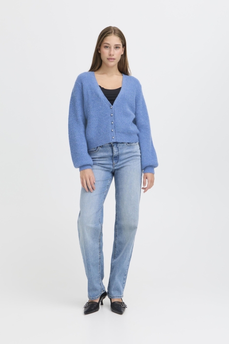 Ichi blauwe dames vest | Model