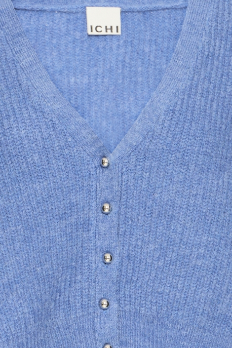 Ichi blauwe dames vest | Close up