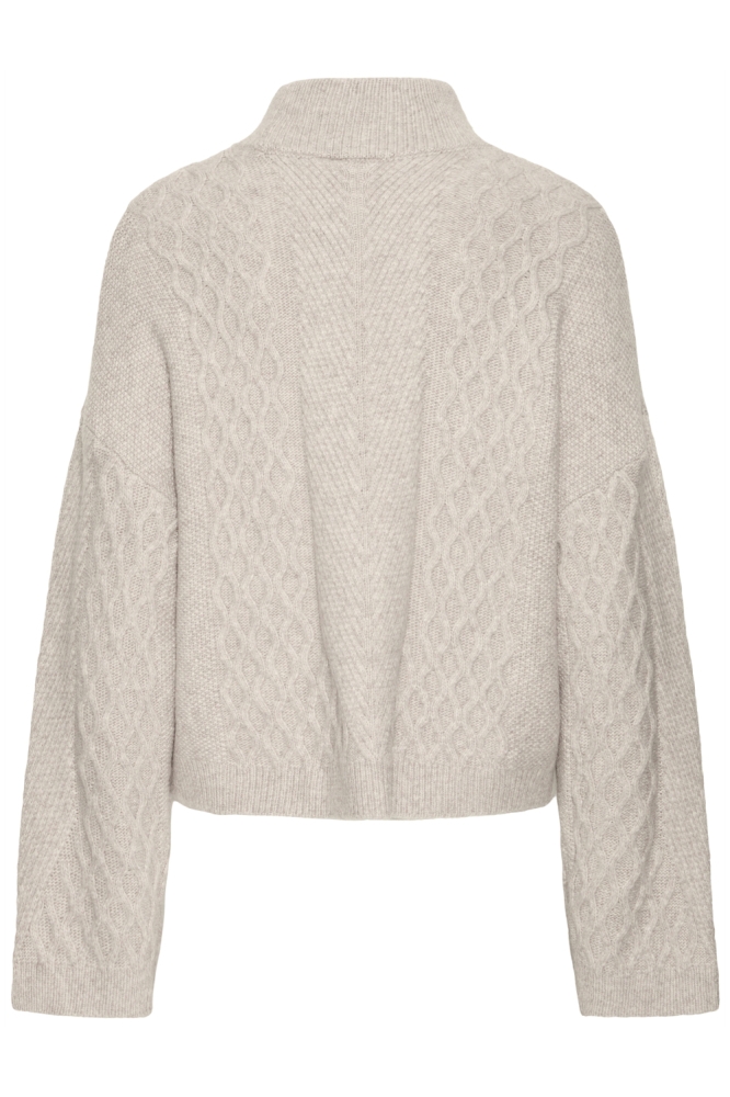 Ichi beige dames trui | Achteraanzicht