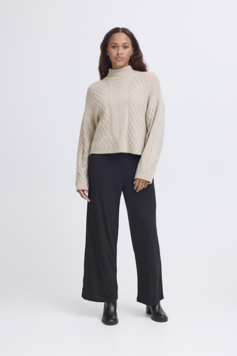 Ichi beige dames trui | Model