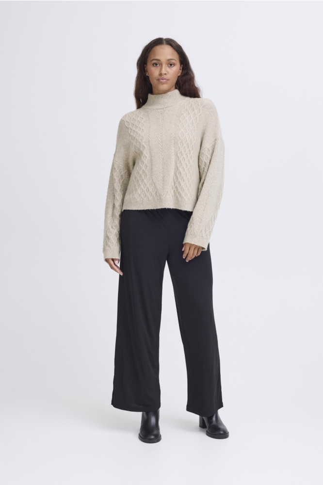 Ichi beige dames trui | Model