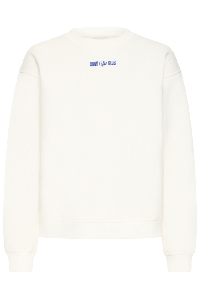 Ichi witte dames sweater | Vooraanzicht
