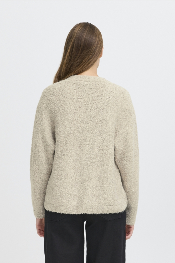 Ichi beige dames vest | Model achteraanzicht