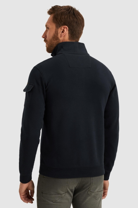 PME legend blauwe heren sweater | Model achteraanzicht