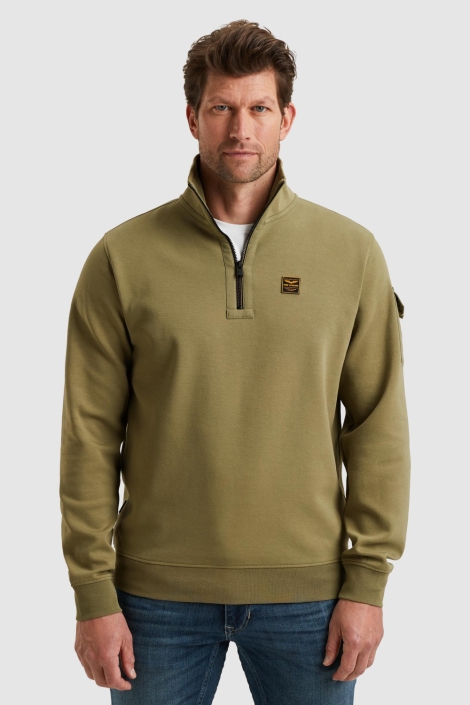 PME legend groene heren sweater | Model vooraanzicht
