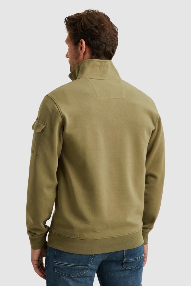 PME legend groene heren sweater | Model achteraanzicht