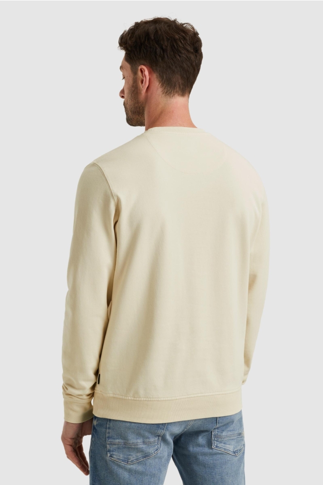 PME legend beige heren sweater | Model zijaanzicht
