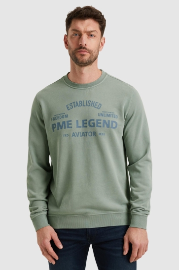 PME legend crewneck terry garment dyed Blauw