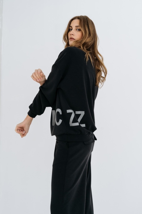 Maicazz grijze dames sweater | Model zijaanzicht