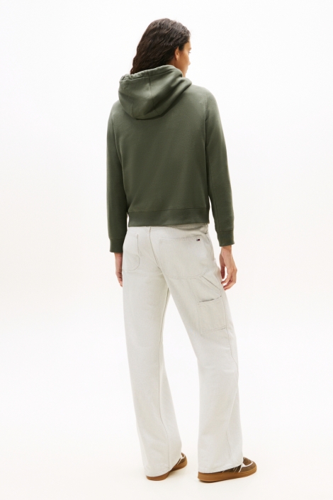 Tommy Jeans groene dames sweater | Model achteraanzicht