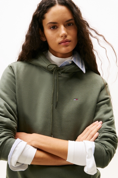 Tommy Jeans groene dames sweater | Close up