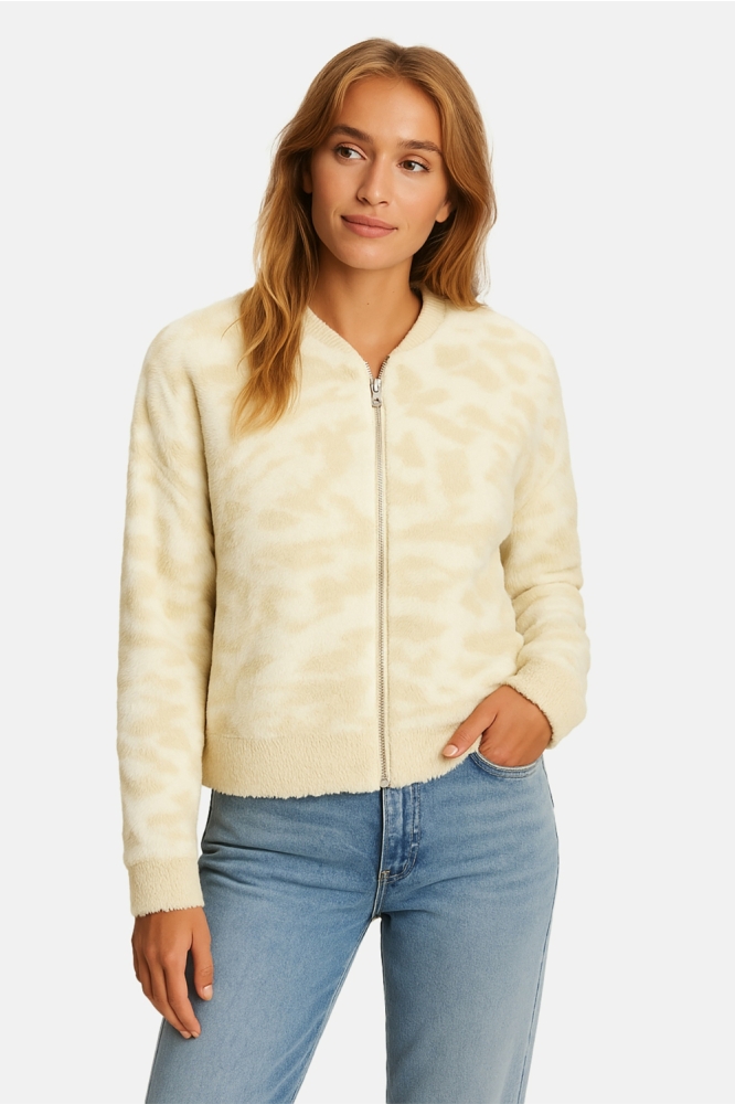 Cars ecru dames vest | Model vooraanzicht