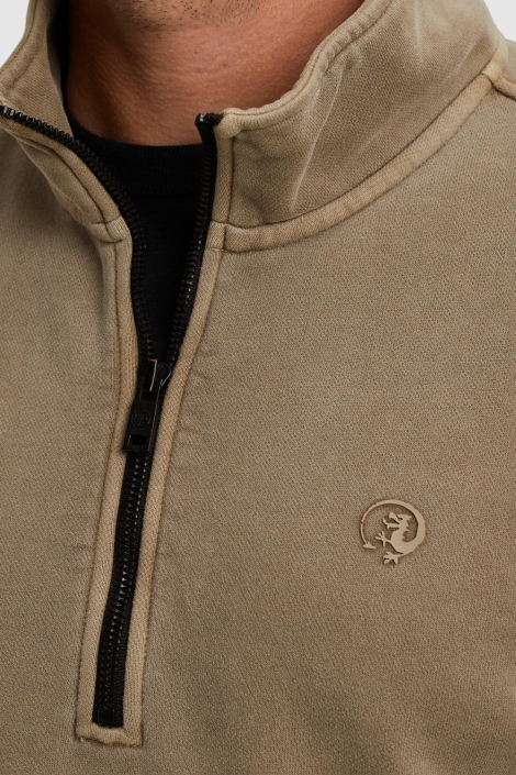 Cast Iron groene heren sweater | Close up