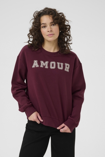 Kaffe Trui KAELENORA SWEATSHIRT 10510672 108314 WINDSOR WINE/AMOUR EMBD.