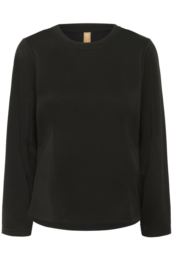 Culture zwarte dames t-shirt | Vooraanzicht