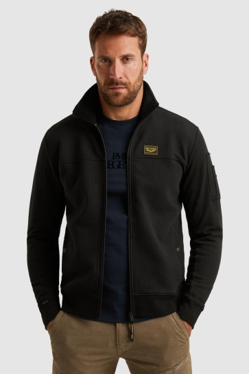 PME legend zip jacket jacquard interlock swea Zwart
