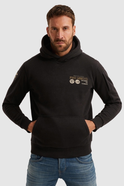 PME legend zwarte heren sweater | Model vooraanzicht