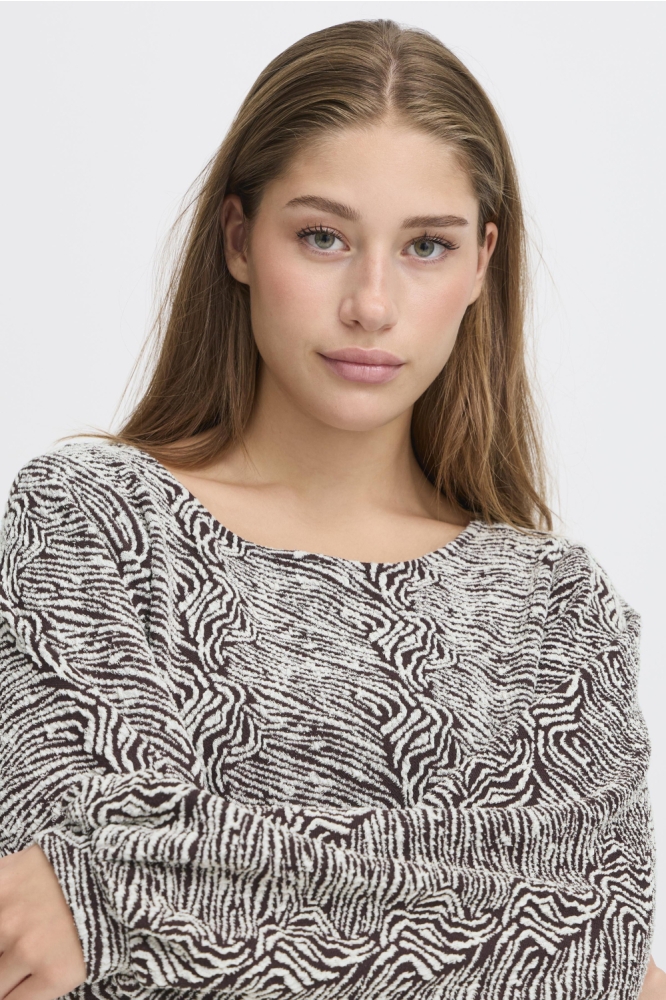 Ichi bruine dames trui | Close up