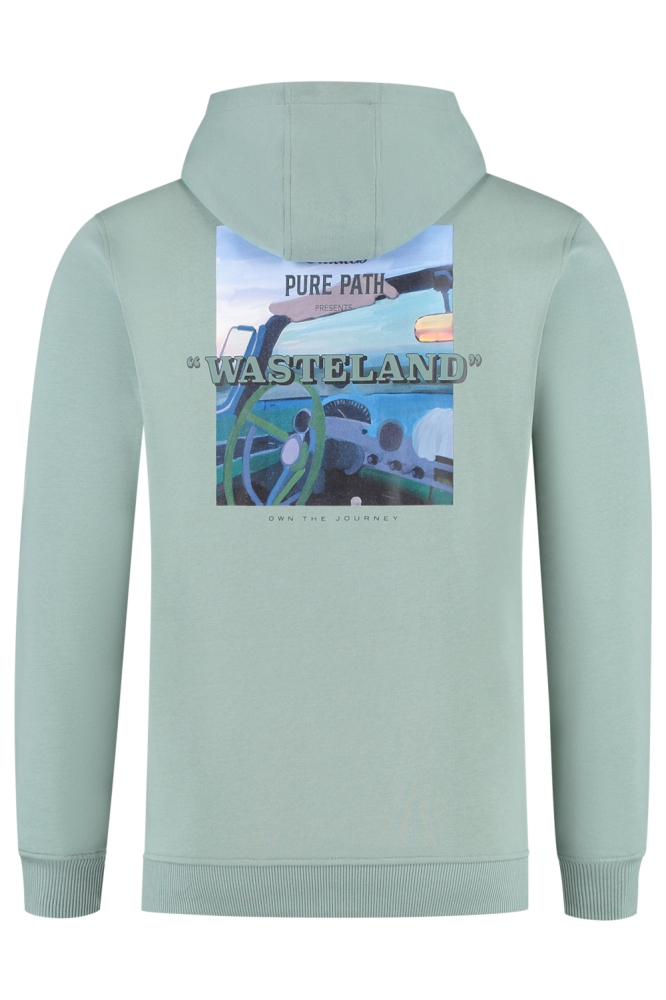 Pure Path groene heren trui | Achteraanzicht