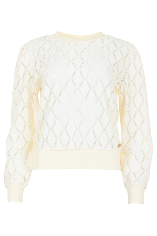 Maicazz ecru dames sweater | Vooraanzicht