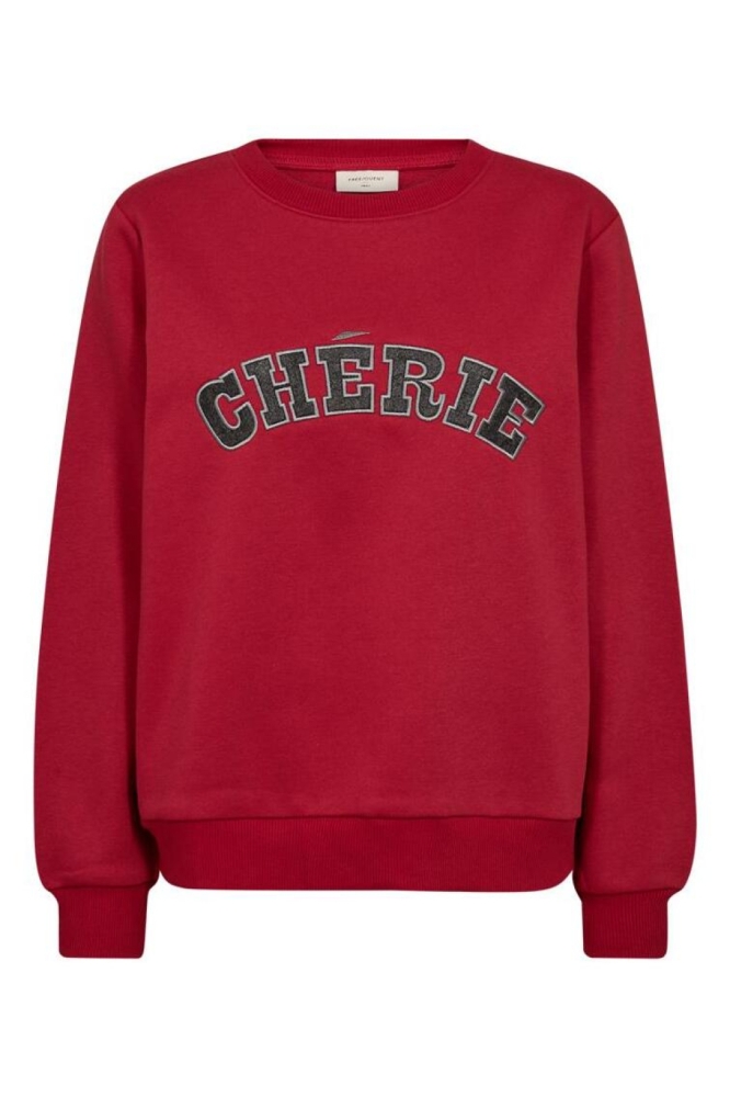 Freequent rode dames sweater | Vooraanzicht