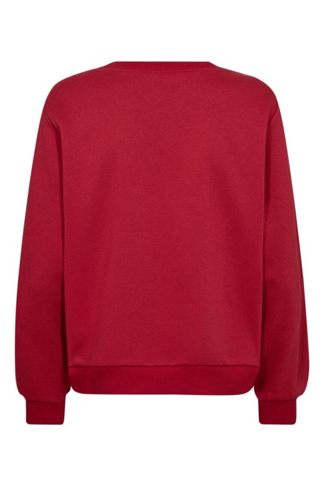 Freequent rode dames sweater | Achteraanzicht