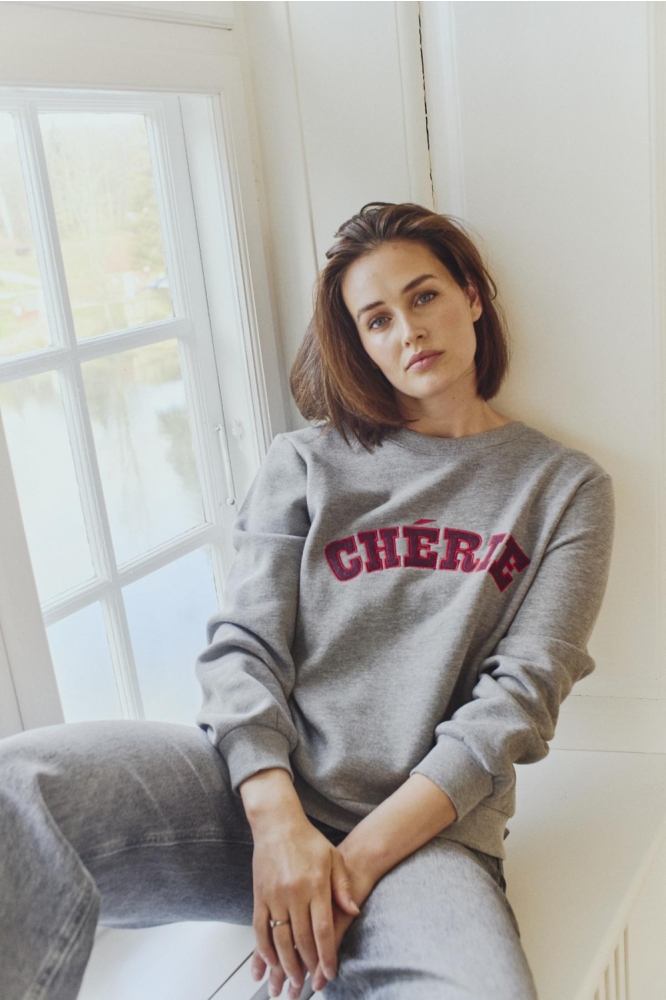 Freequent grijze dames sweater | Sfeerbeeld, In situatie