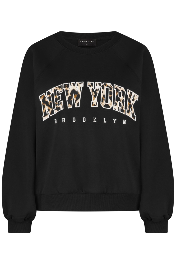 Lady Day zwarte dames sweater | Vooraanzicht