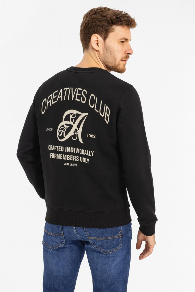 Cars zwarte heren sweater | Model achteraanzicht